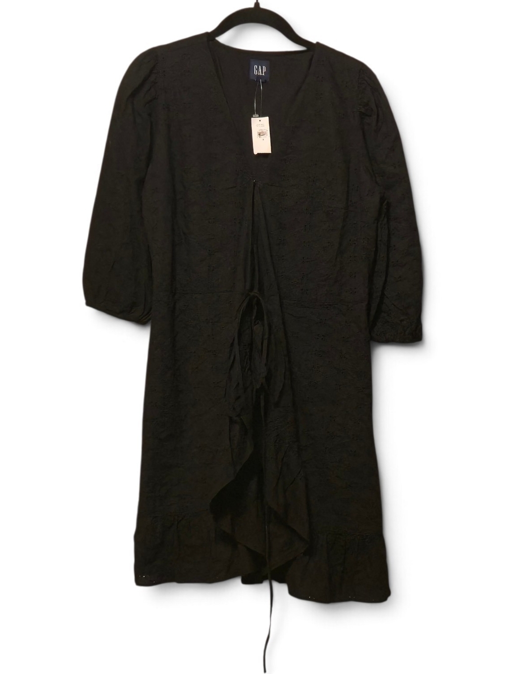 GAP Black Midi Dress with Front Tie
